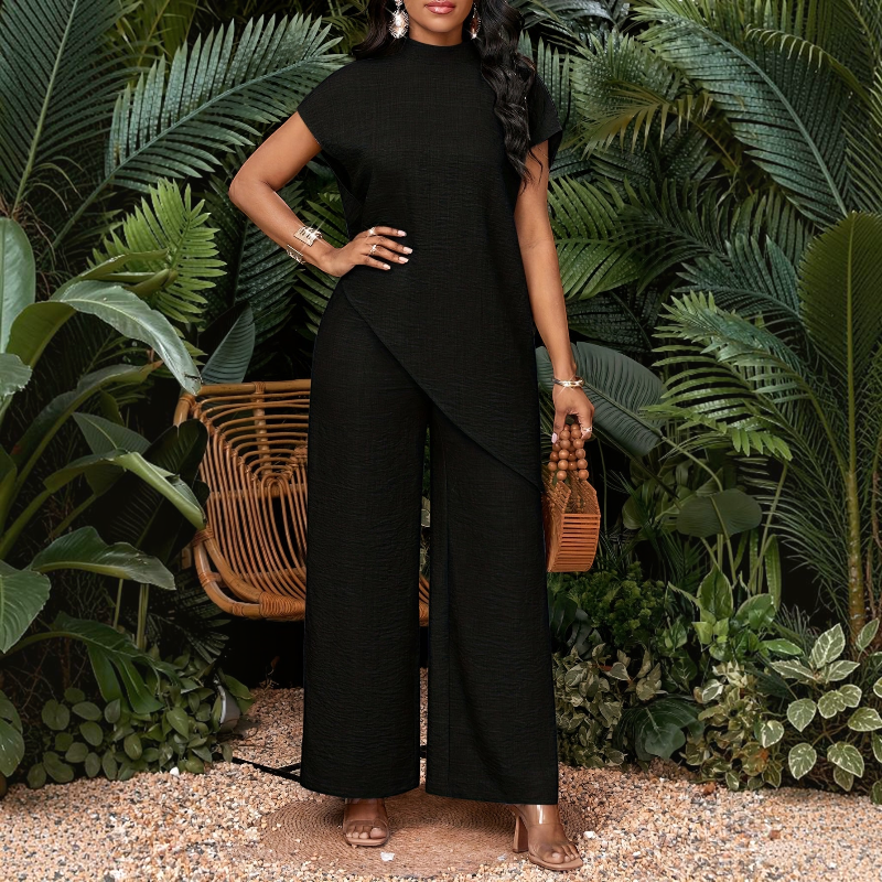 Women’s Stylish Round Neck Two-Piece Set