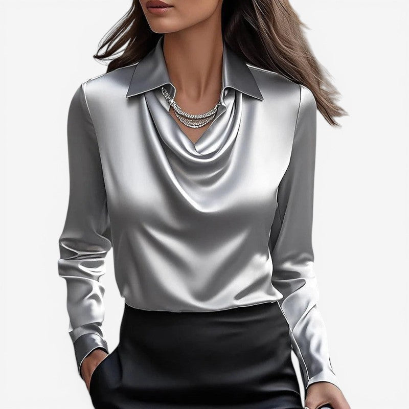Slim Fit High Collar Blouse