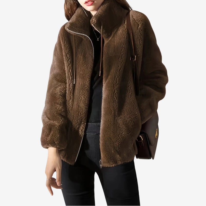 Women's Fleece Jacket with Stand Collar