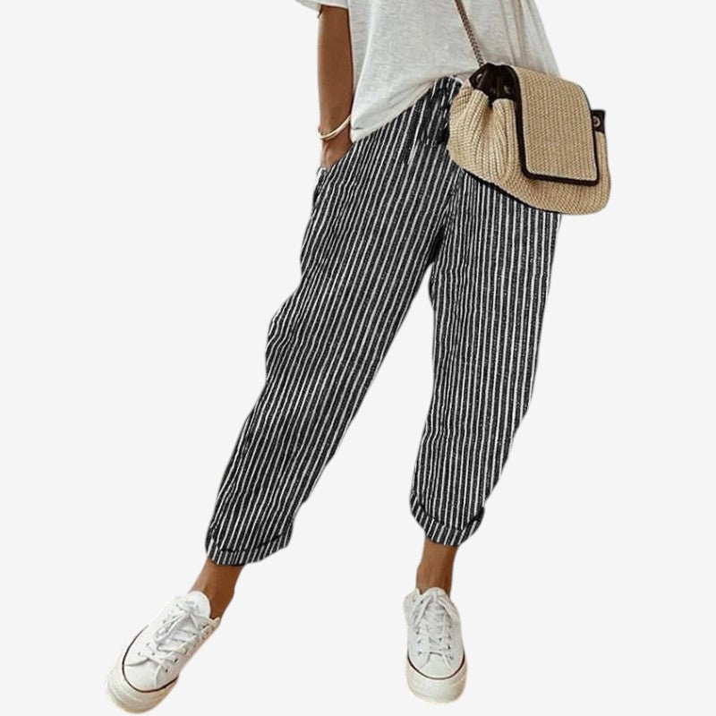 Women's Striped Loose Trousers