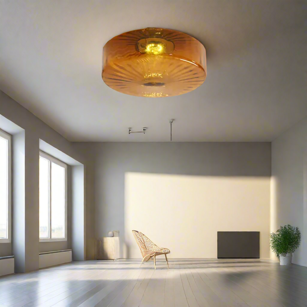 GlowSphere - Textured Amber Glass Recessed Ceiling Light | Soft Warm Ambient Glow for Cozy and Inviting Atmosphere | Elegant Flush Mount Accent for Living Room, Bedroom, Hallway, or Foyer