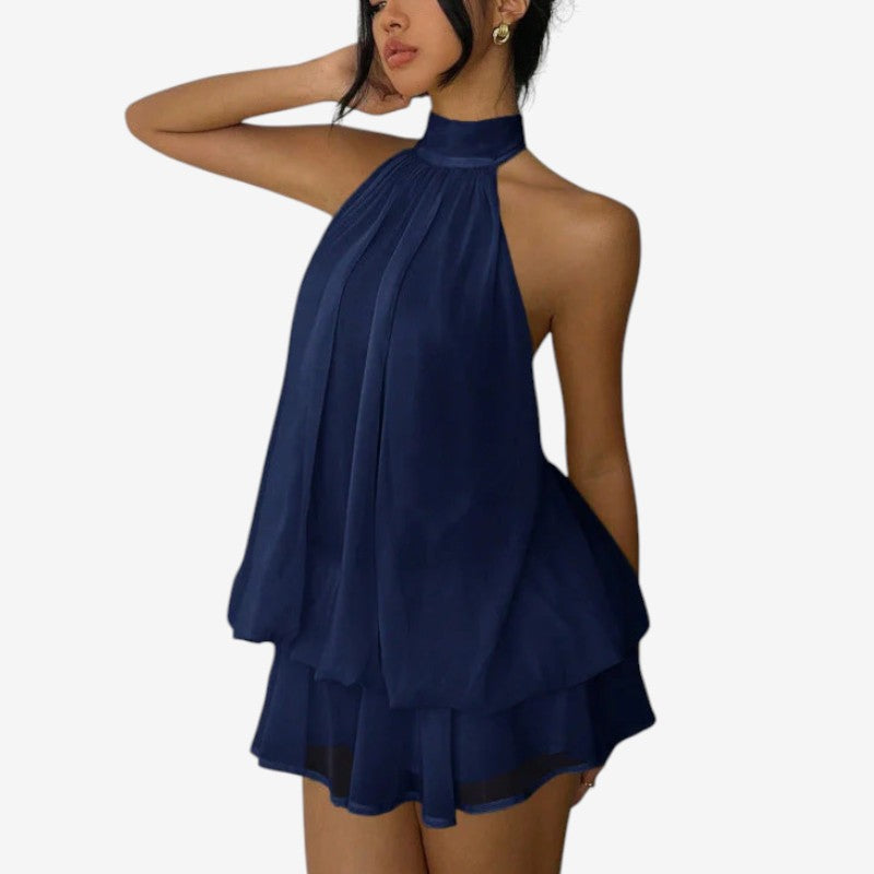 Chic Women's Halter A-Line Mini Dress