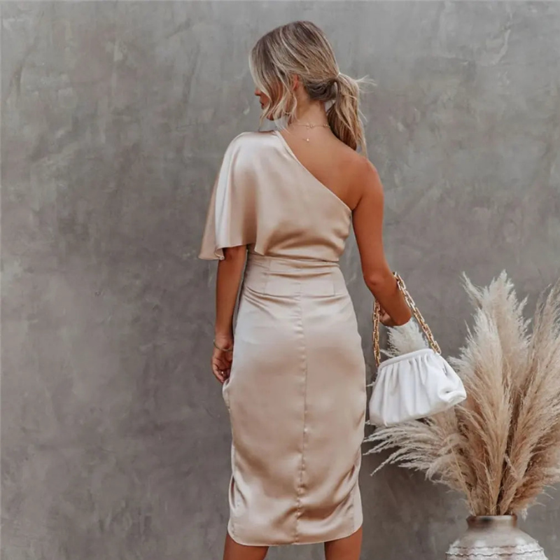 Women’s One Shoulder Draped Dress