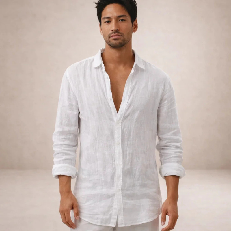 Men's Long Sleeve Shirt with Button Closure