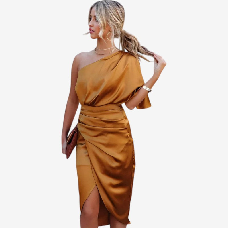 Women’s One Shoulder Draped Dress