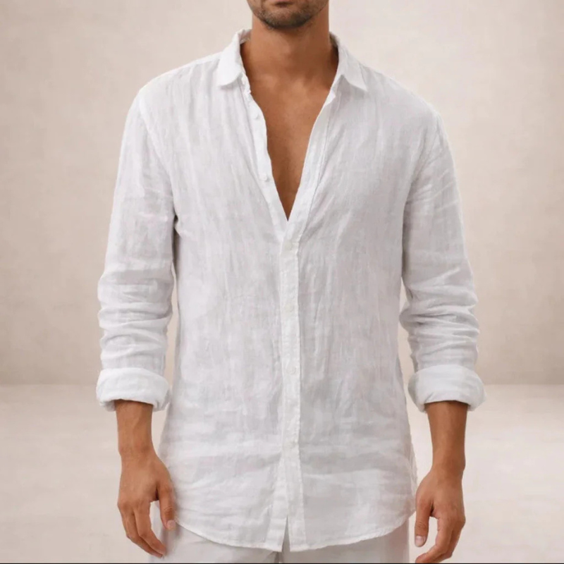 Men's Long Sleeve Shirt with Button Closure