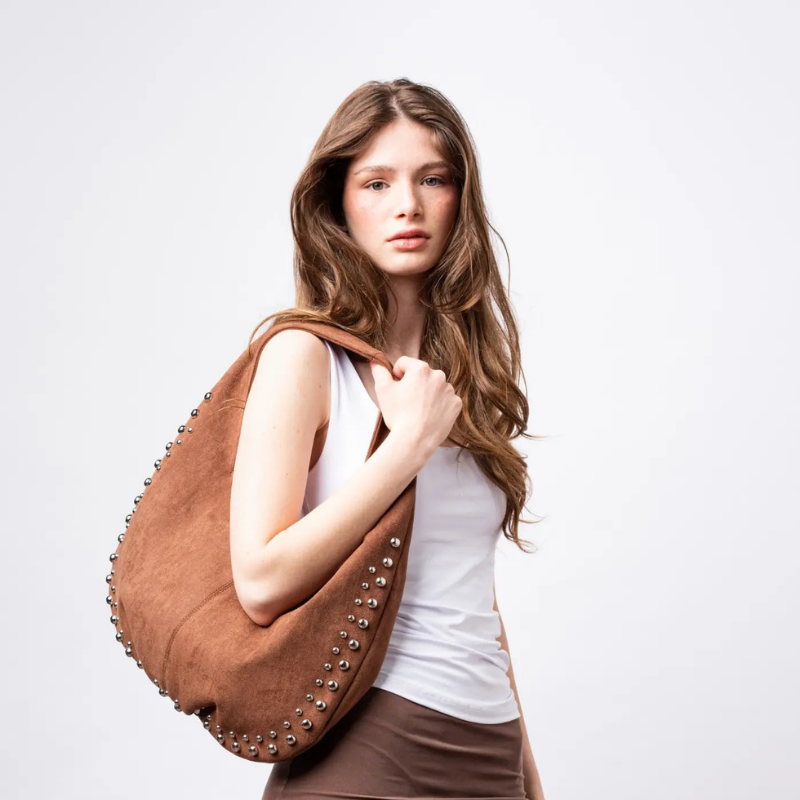 Women’s Shoulder Bag with Rivet Details