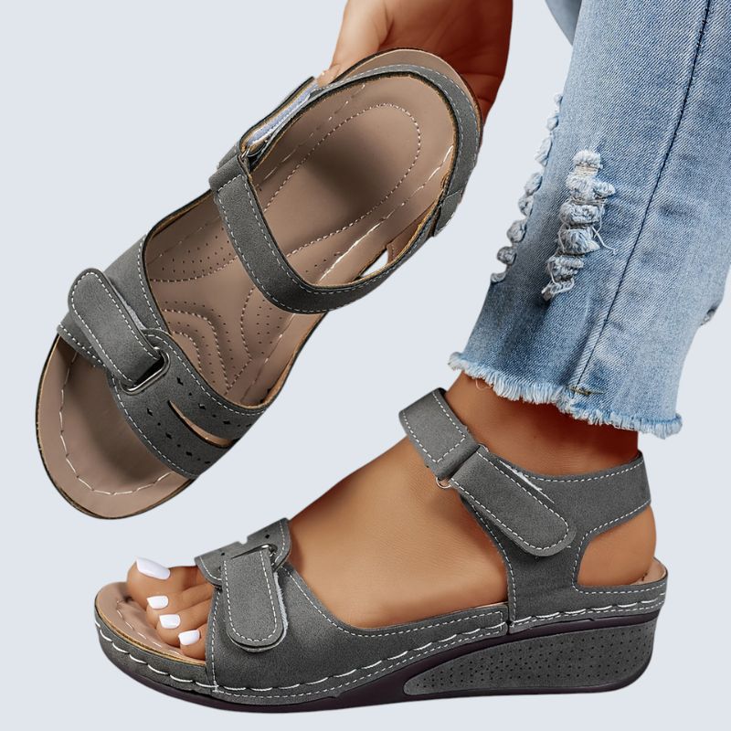 Wedge Sandals with Velcro Strap for Women