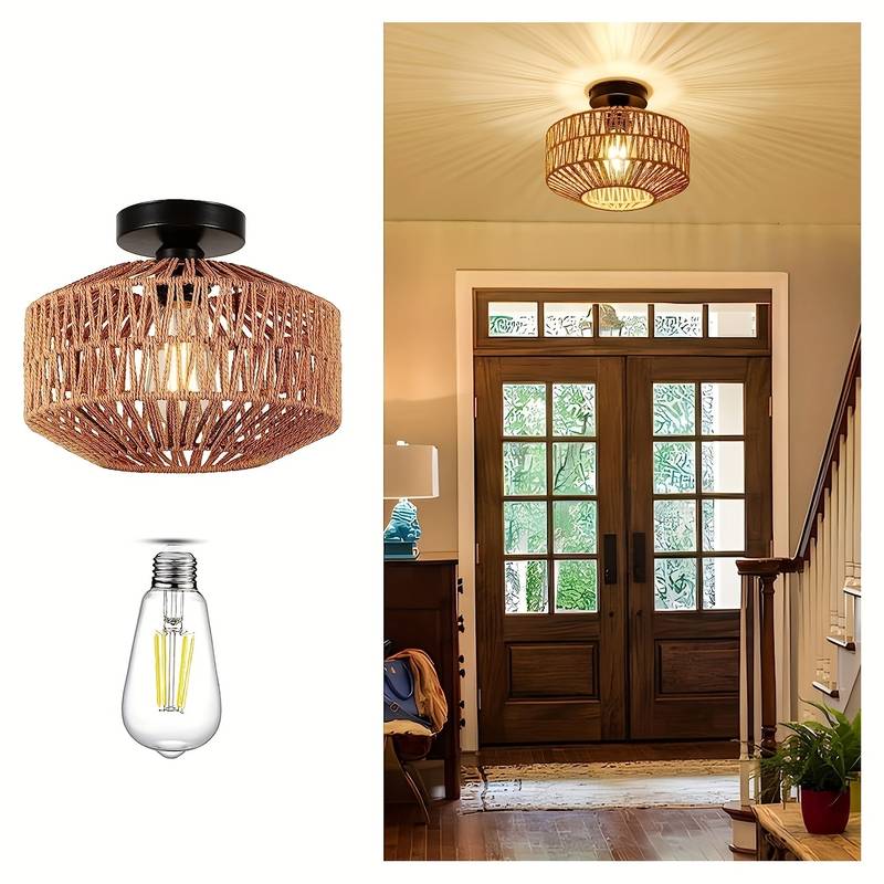 NaturWeave Handmade Rattan Pendant Lamp