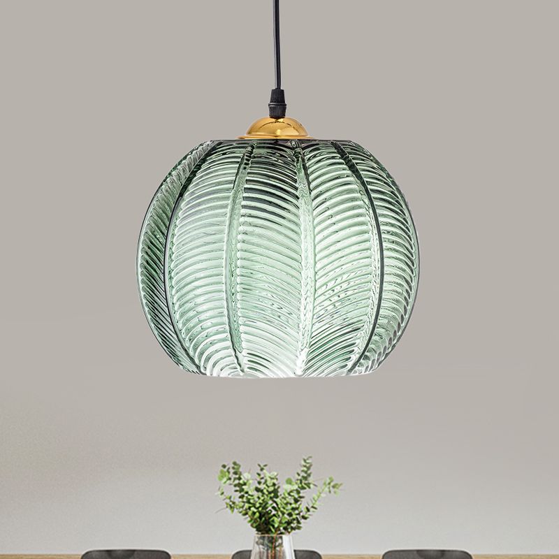 ElegantLeaf - Textured Pendant Light Glass Shade with Leaf Pattern Design | Soft Ambient Glow for Cozy and Inviting Atmosphere | Nature-Inspired Accent for Dining Room, Bedroom, or Entryway
