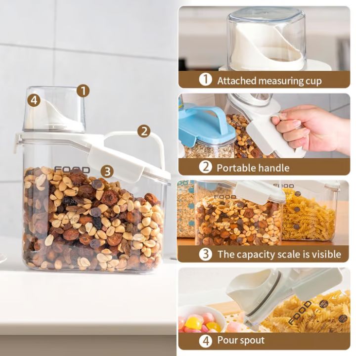 NeatStore - Smart Food Storage Containers Airtight, Stackable Design for Organized Pantry | Easy-Pour Spout for Mess-Free Dispensing | Durable, BPA-Free, and Food-Safe Storage Solution