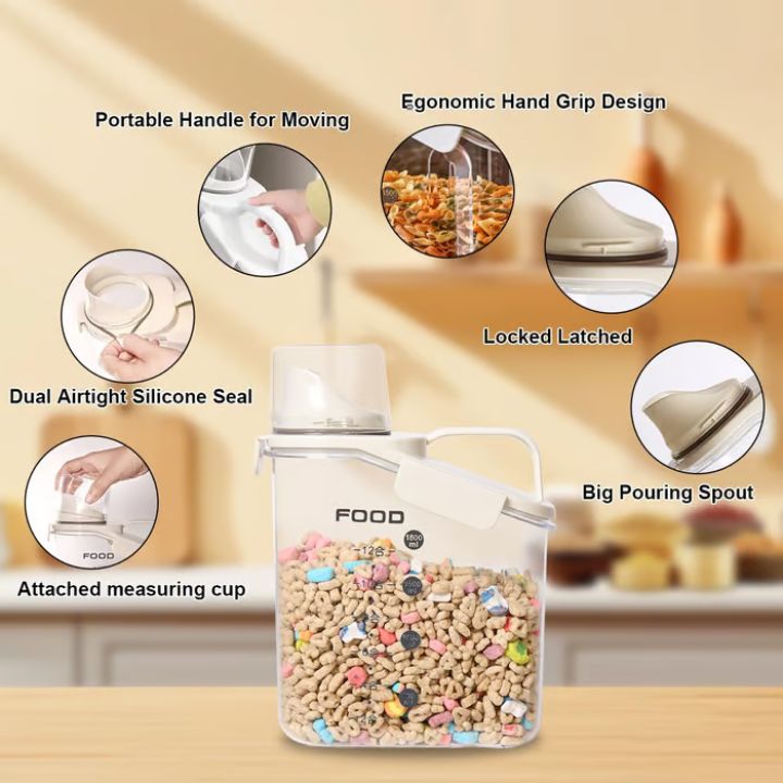 NeatStore - Smart Food Storage Containers Airtight, Stackable Design for Organized Pantry | Easy-Pour Spout for Mess-Free Dispensing | Durable, BPA-Free, and Food-Safe Storage Solution