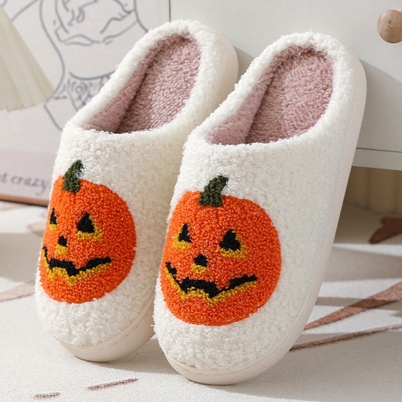 Halloween Slippers with Pumpkin Design