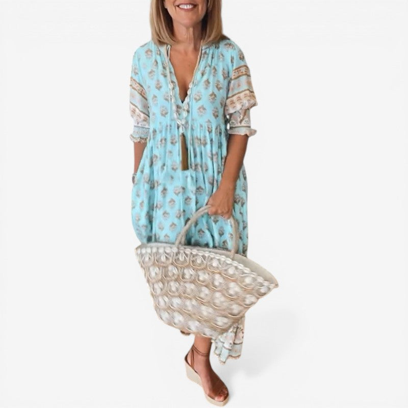 Floral V-Neck Summer Dress