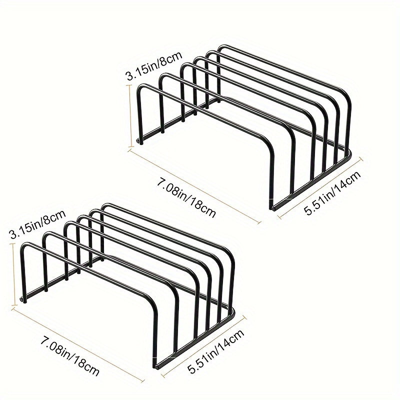 StoreEase - Space-Saving Kitchen Organizer Vertical Storage for Cutting Boards, Trays, and Lids | Durable Stainless Steel Construction with Non-Slip Base | Compact Organizer for Countertops or Cabinets