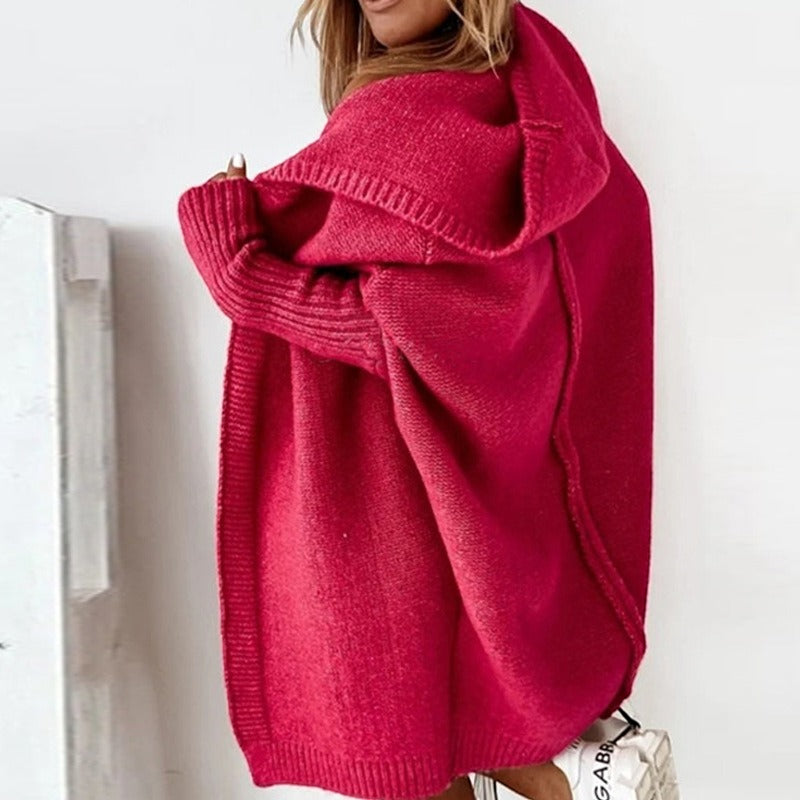 Chic Women's Hooded Knit Cardigan