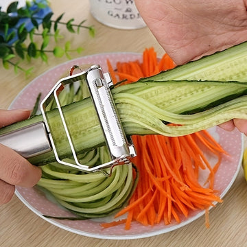 SharpSlice - Stainless Steel Multi-Function Peeler Razor-Sharp Blade with Dual Peeling and Julienne Function | Ergonomic Stainless Steel Handle for Comfortable Grip