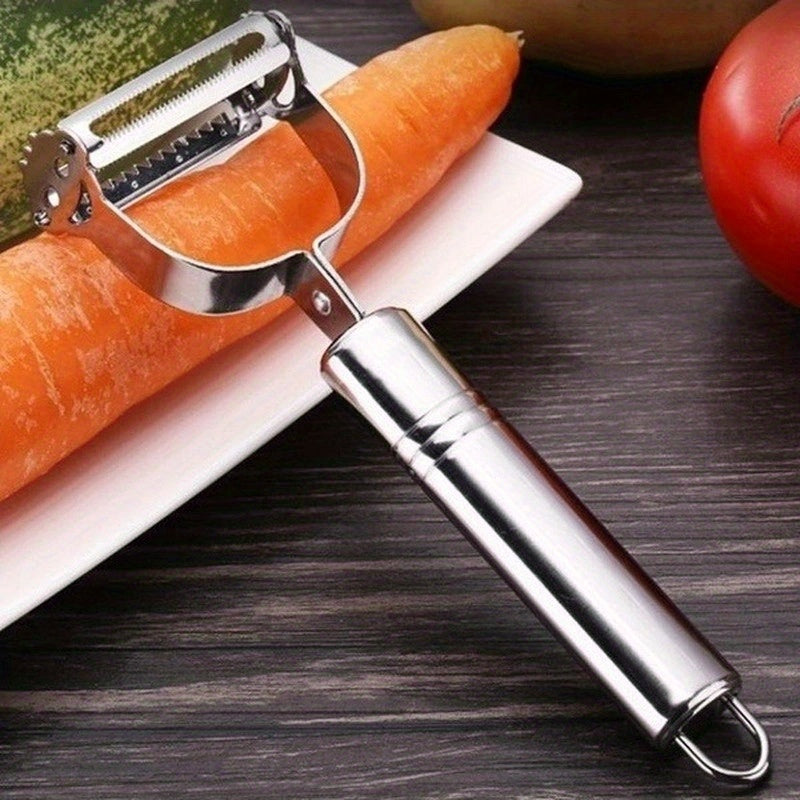 SharpSlice - Stainless Steel Multi-Function Peeler Razor-Sharp Blade with Dual Peeling and Julienne Function | Ergonomic Stainless Steel Handle for Comfortable Grip