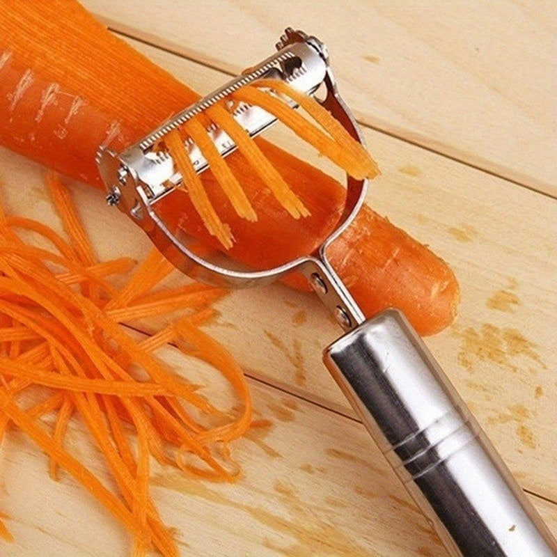 SharpSlice - Stainless Steel Multi-Function Peeler Razor-Sharp Blade with Dual Peeling and Julienne Function | Ergonomic Stainless Steel Handle for Comfortable Grip
