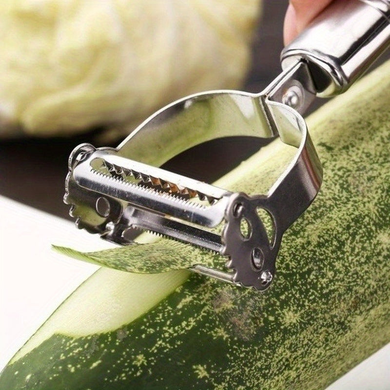 SharpSlice - Stainless Steel Multi-Function Peeler Razor-Sharp Blade with Dual Peeling and Julienne Function | Ergonomic Stainless Steel Handle for Comfortable Grip