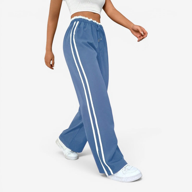 Women's Stylish Wide Leg Trousers with Adjustable Waist