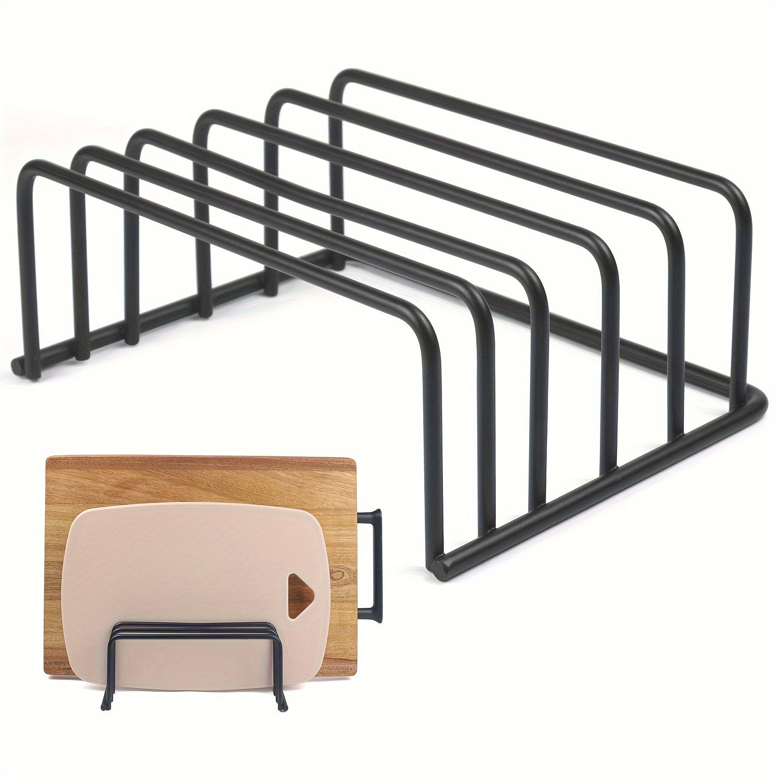 StoreEase - Space-Saving Kitchen Organizer Vertical Storage for Cutting Boards, Trays, and Lids | Durable Stainless Steel Construction with Non-Slip Base | Compact Organizer for Countertops or Cabinets