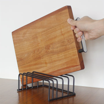 StoreEase - Space-Saving Kitchen Organizer Vertical Storage for Cutting Boards, Trays, and Lids | Durable Stainless Steel Construction with Non-Slip Base | Compact Organizer for Countertops or Cabinets
