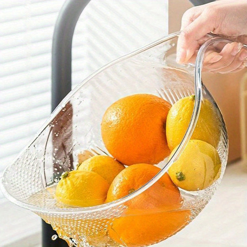 MultiDrain - Rice Washing Bowl Multifunctional Strainer and Drain Basket | Efficient Washing and Draining for Rice, Fruits, and Vegetables | Ergonomic, Durable, and Easy-to-Use Food-Grade Plastic Design