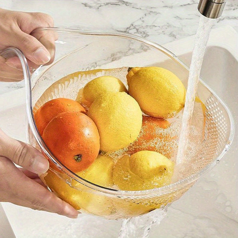 MultiDrain - Rice Washing Bowl Multifunctional Strainer and Drain Basket | Efficient Washing and Draining for Rice, Fruits, and Vegetables | Ergonomic, Durable, and Easy-to-Use Food-Grade Plastic Design