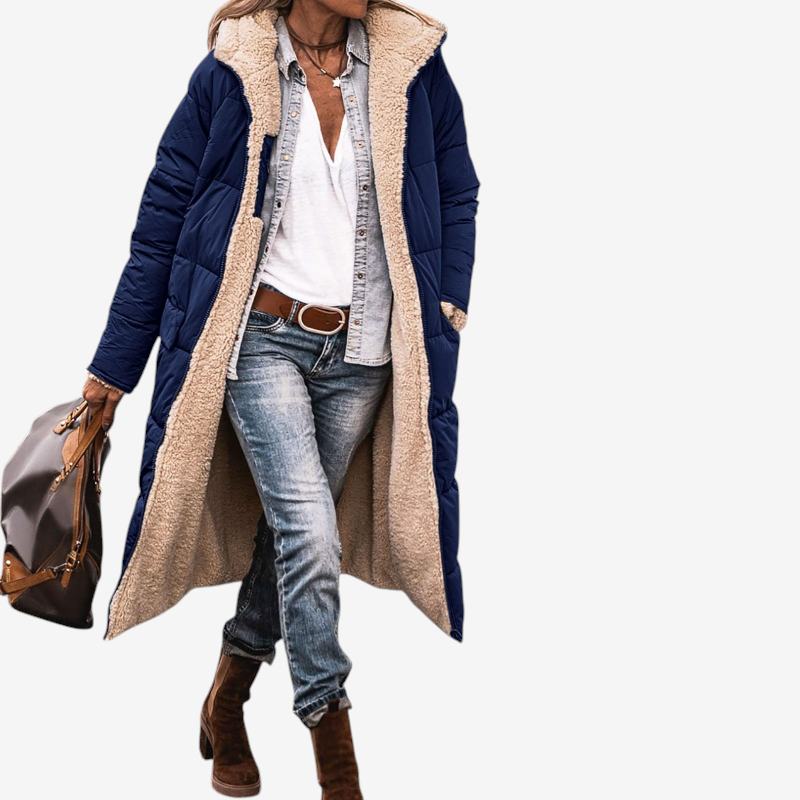 Women's Long Sleeve Hooded Parka Coat