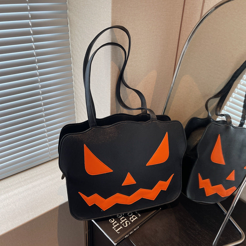 Spooktacular Halloween Messenger Bag with Pumpkin Print