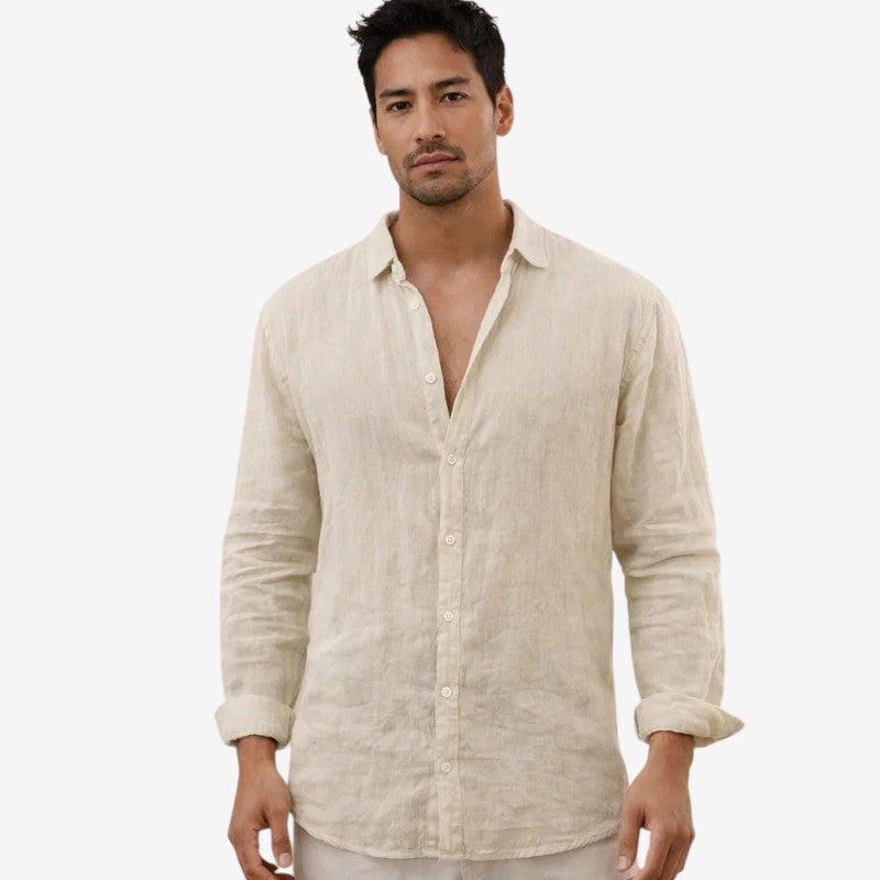 Men's Long Sleeve Shirt with Button Closure