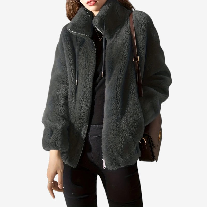 Women's Fleece Jacket with Stand Collar