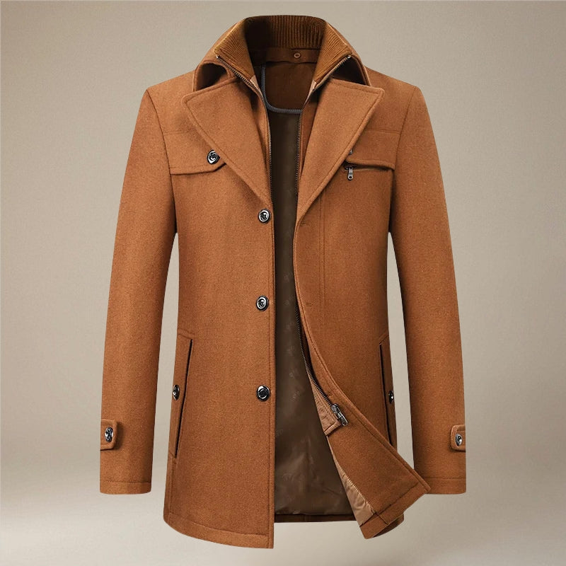 Double Collar Button Coat