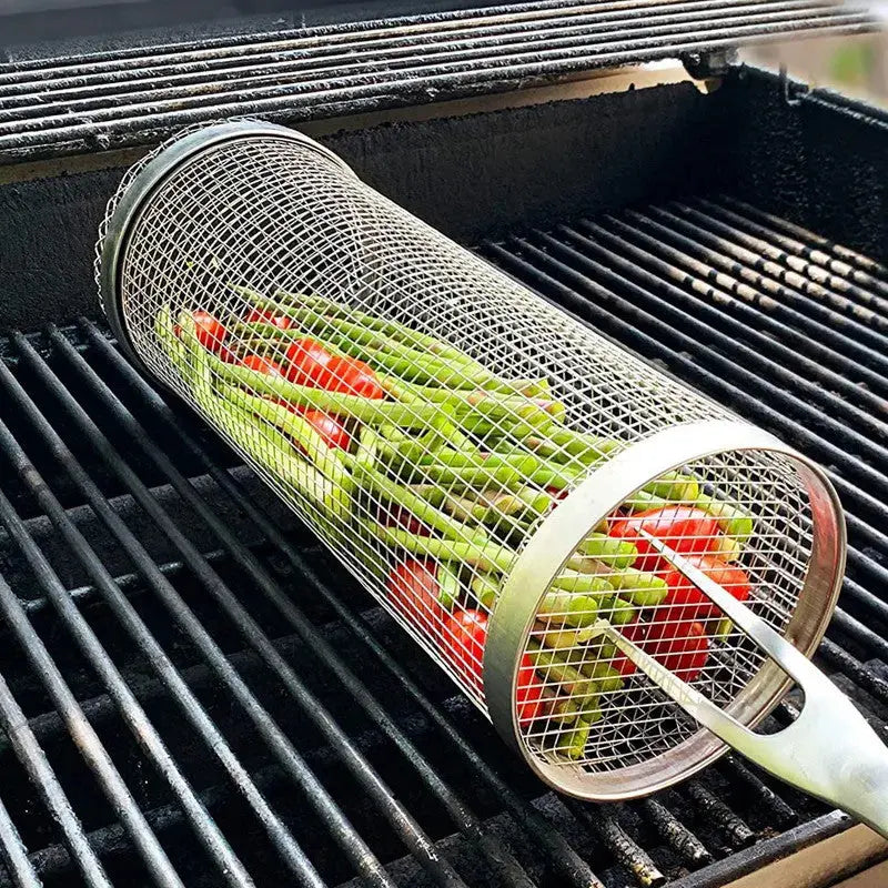GrillMaster 360 Rotating BBQ Basket – Stainless Steel Grill Accessory