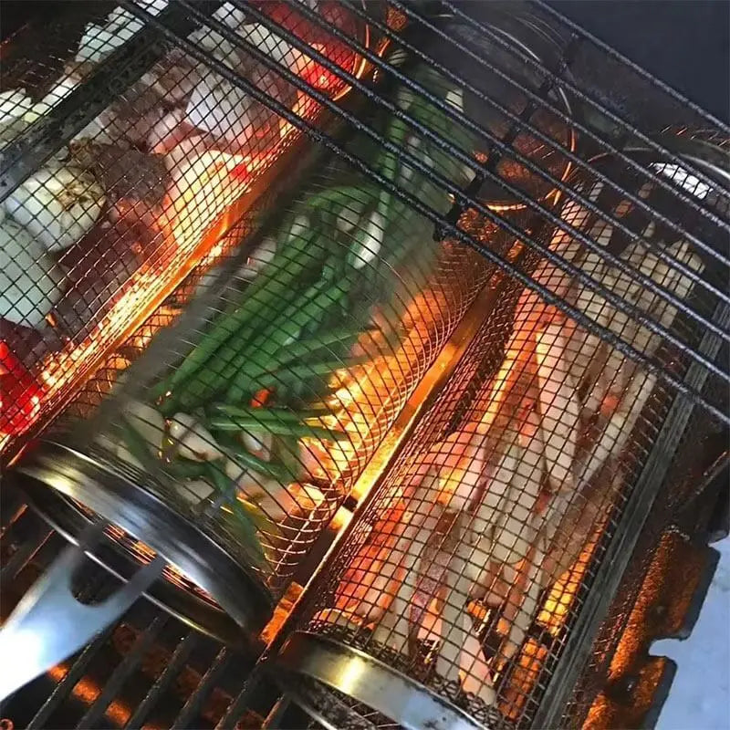 GrillMaster 360 Rotating BBQ Basket – Stainless Steel Grill Accessory