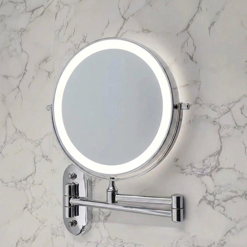 LumiGlow - Gold LED Lighted Swivel Makeup Mirror