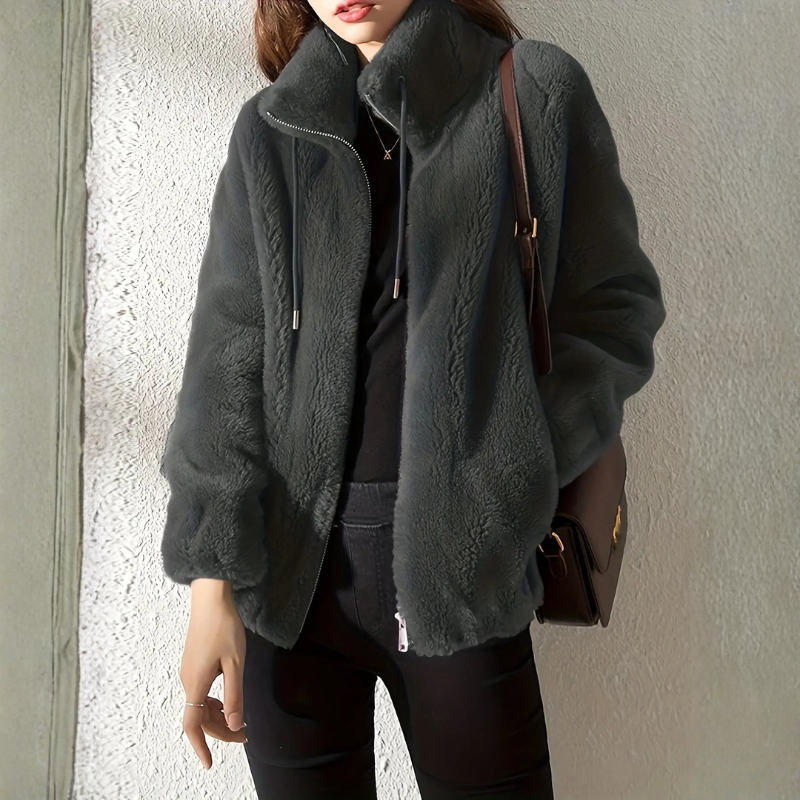 Women's Fleece Jacket with Stand Collar