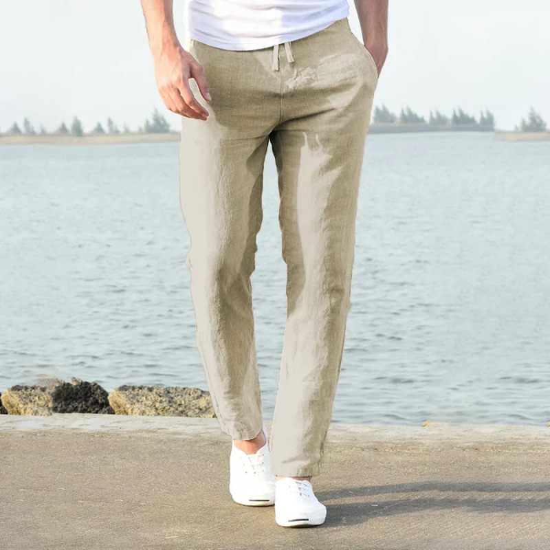 High-Waisted Trousers with Drawstring