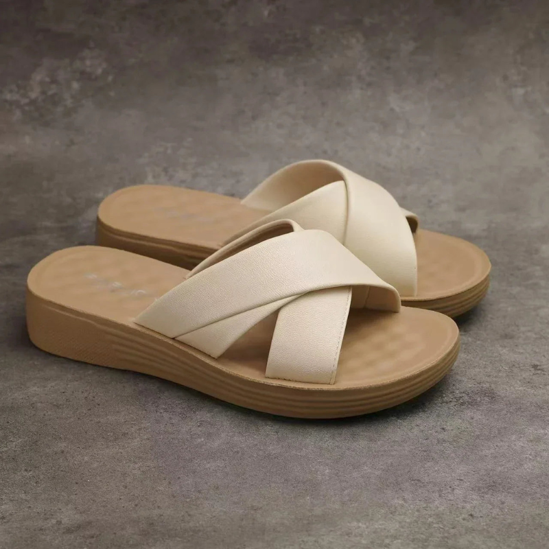 Women's Slip-On Cross Strap Slippers
