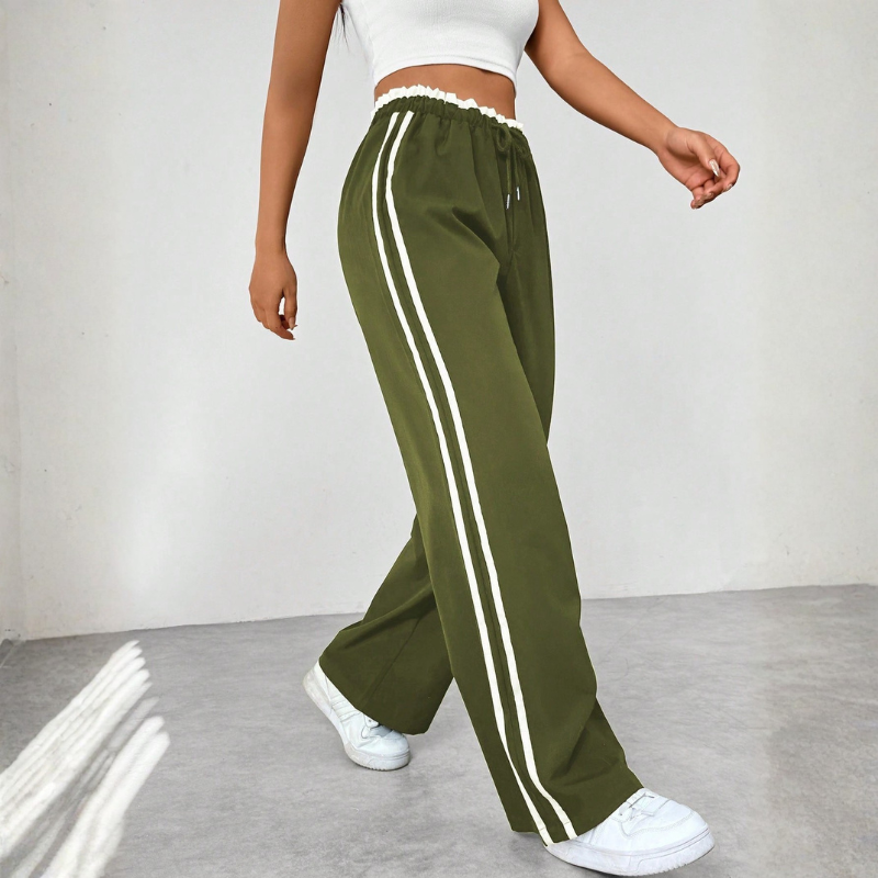 Women's Stylish Wide Leg Trousers with Adjustable Waist
