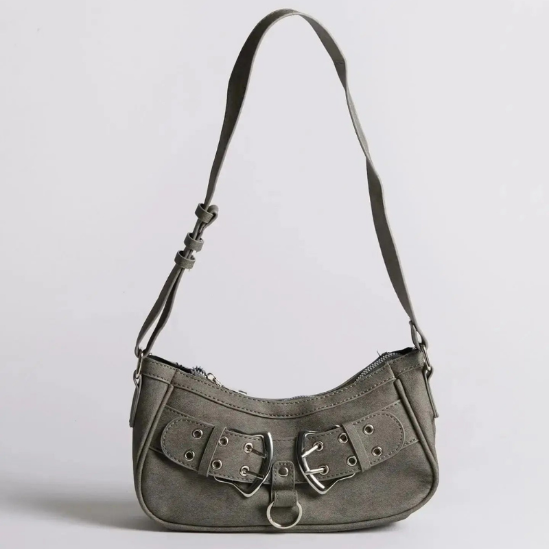 Decorative Buckle Shoulder Bag