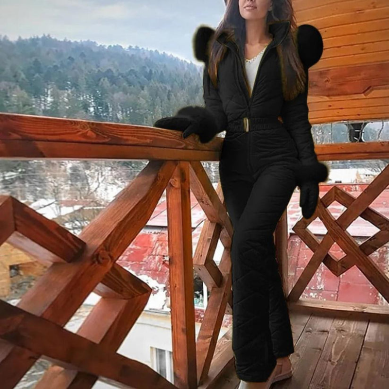 Long Sleeve Ski Suit with Stand Collar