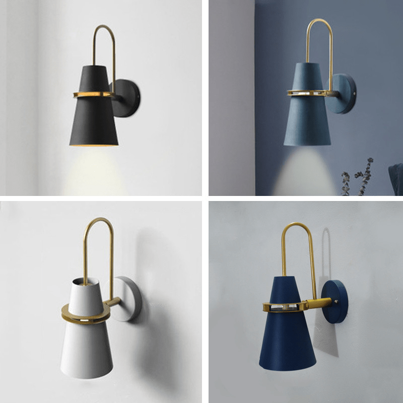 Scandinavian - Scandinavian Style Iron Wall Lamp Modern Minimalist Design with Sleek Matte Finish | Durable Iron Construction with Functional Lighting | Elegant Accent for Bedroom, Living Room, or Office