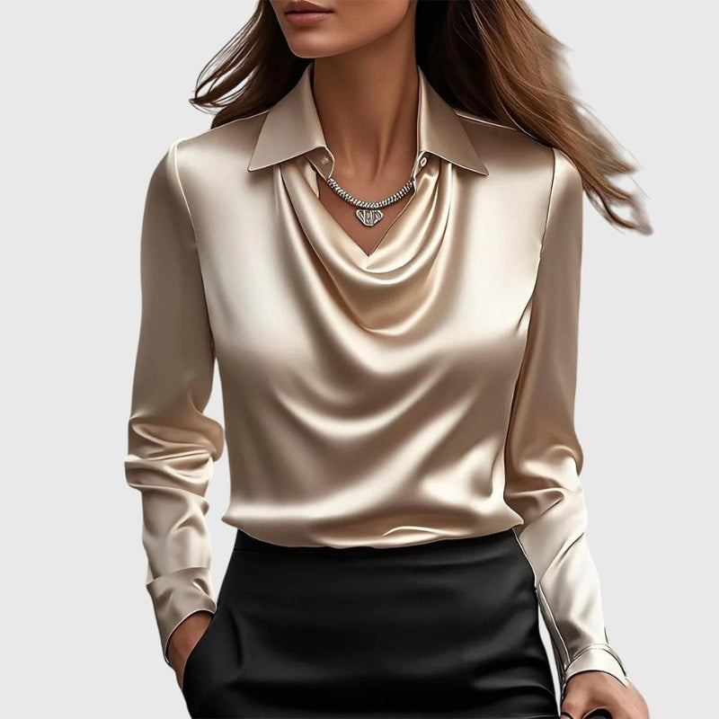 Slim Fit High Collar Blouse