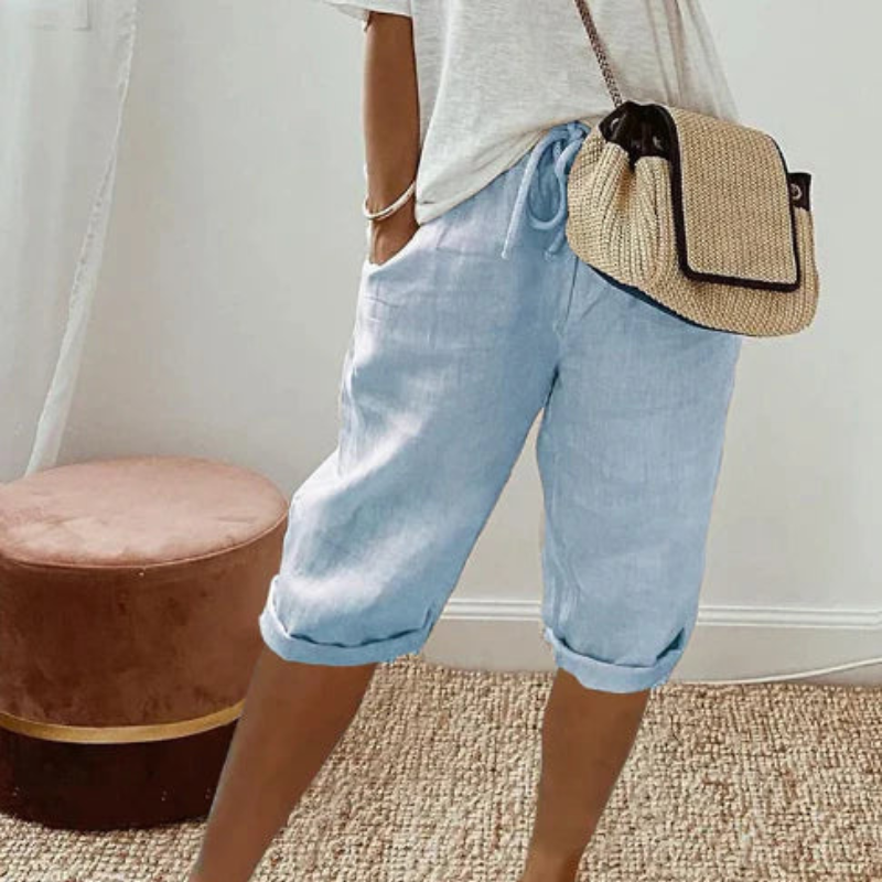 Stylish Women's Capri Pants with Adjustable Drawstring