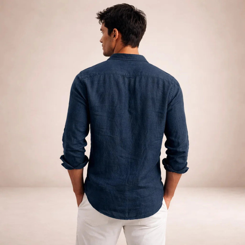 Men's Long Sleeve Shirt with Button Closure