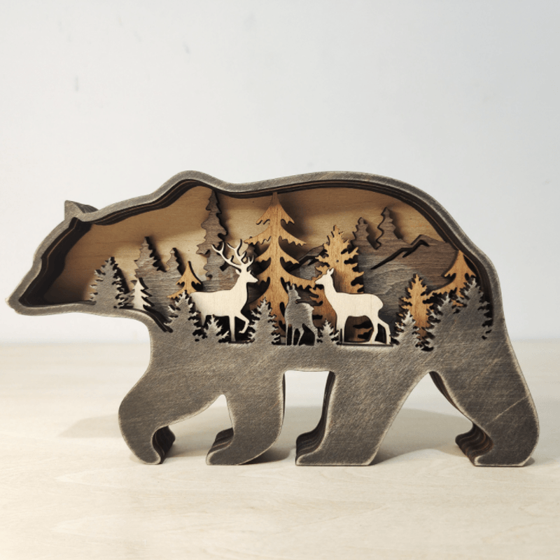 Everly 3D Handcrafted Wooden Animal Sculpture – Unique Art Decor & Gift