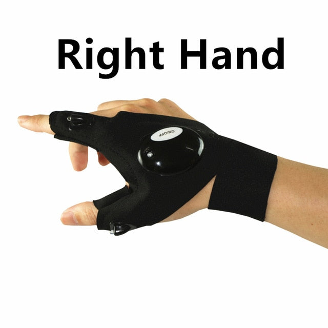 Fingerless LED Flashlight Gloves | Hands-Free Lighting for DIY, Camping, and Repairs