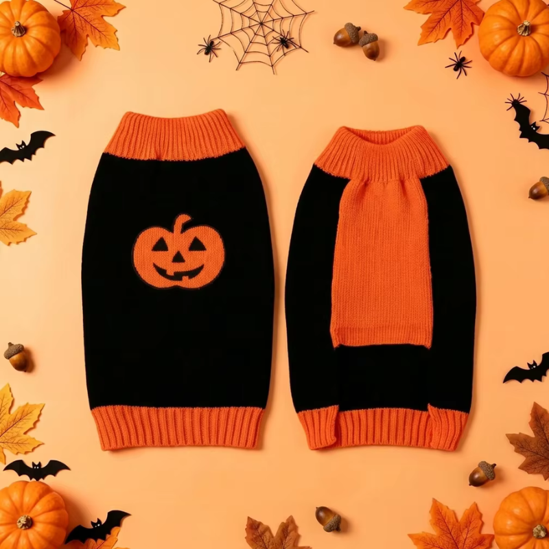 CozyGourd - Cozy Pumpkin Dog Sweater For Halloween